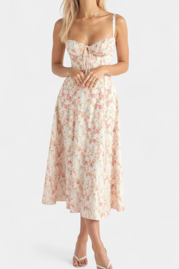 Flora Robe Midi A-Ligne avec Corset