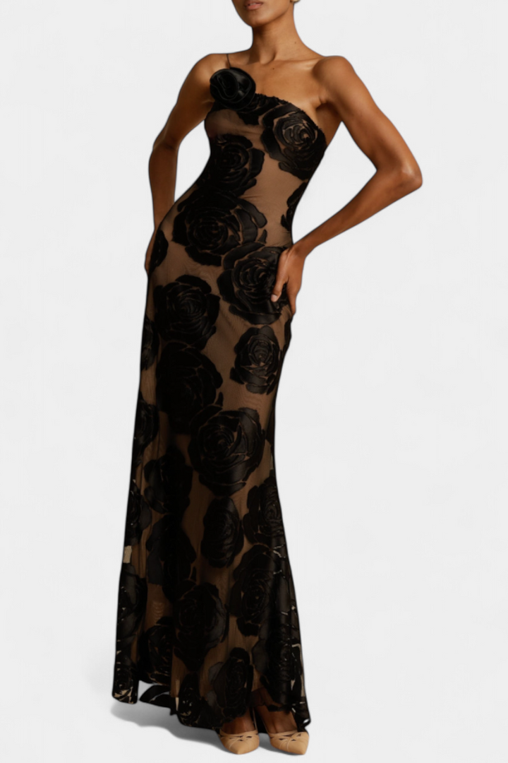 Robe Florale en Velours Vlada