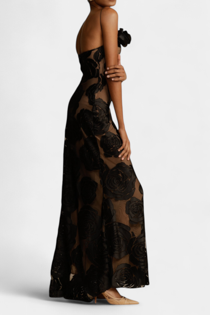 Robe Florale en Velours Vlada