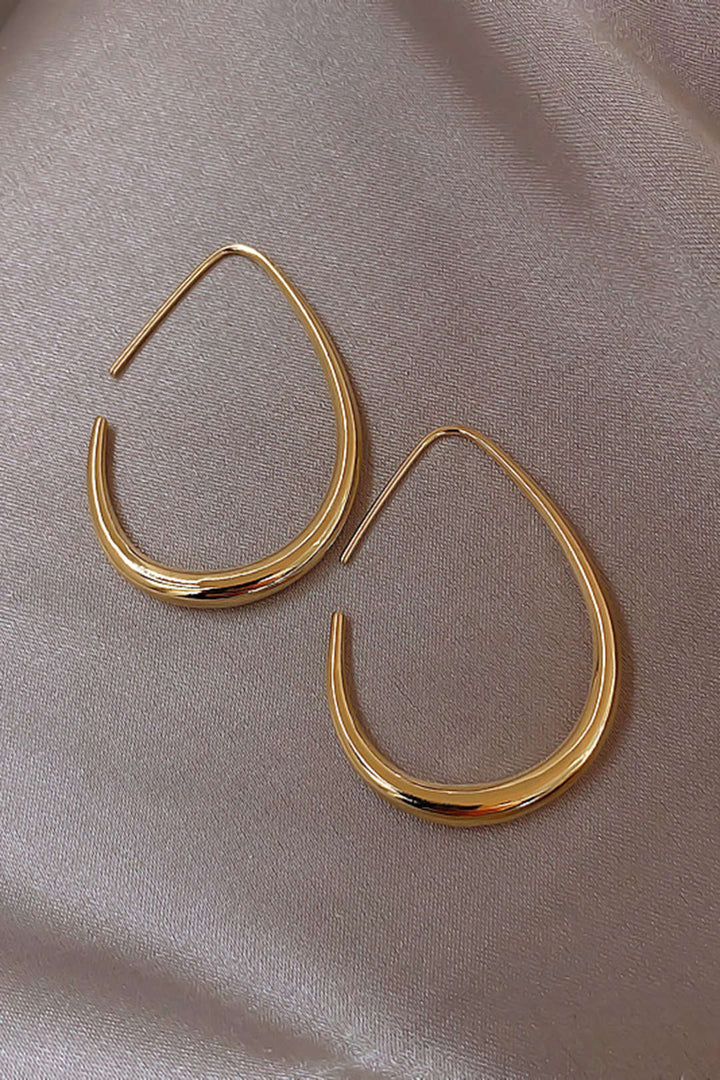 Boucles d'Oreilles Ovales en Métal