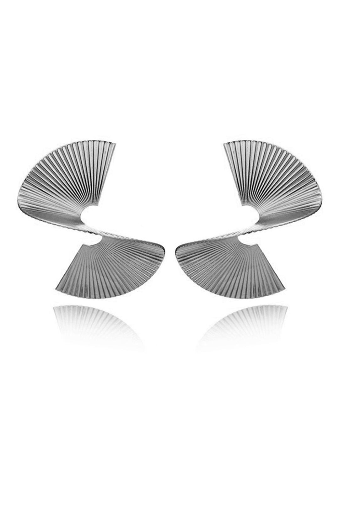 Boucles d'oreilles en métal plissé
