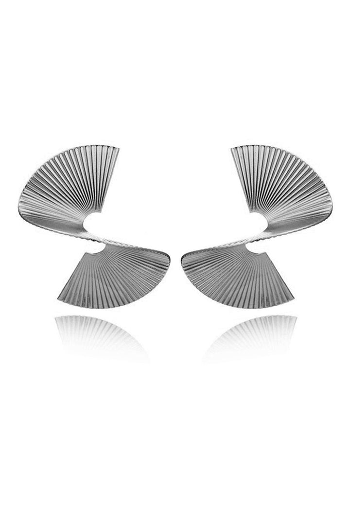 Boucles d'oreilles en métal plissé
