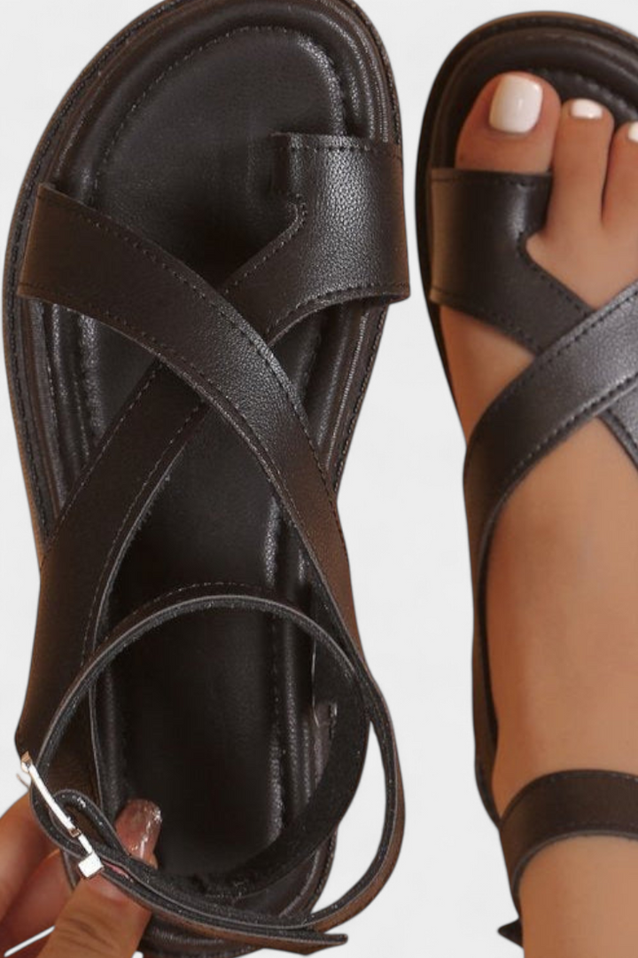Sandales à Plateforme Estela pour Femme avec Brides Croisées en Synthétique