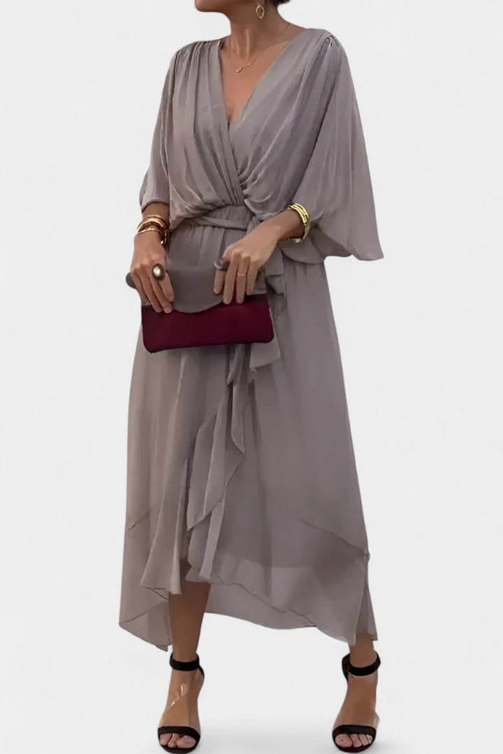 Luisa Robe Longue avec Décolleté en V et Coupe Flowy