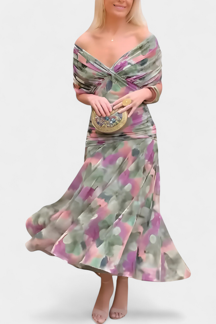 Alondra Robe Longue avec Imprimé Floral Fantaisie et Décolleté en V