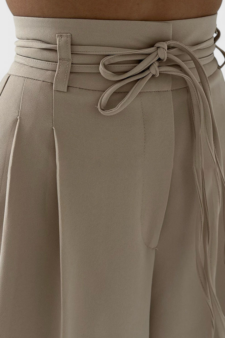 Sophie Pantalons à Jambes Larges avec Cordon