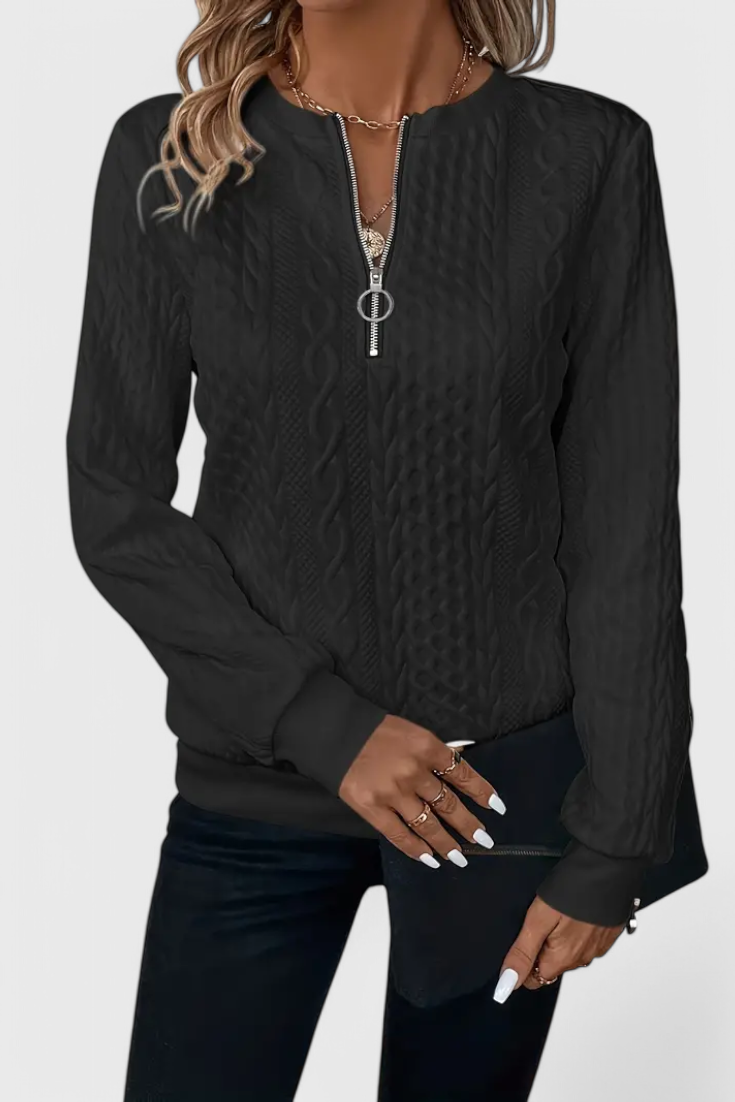 Pull Zoey en Maille avec Fermeture Éclair Douce