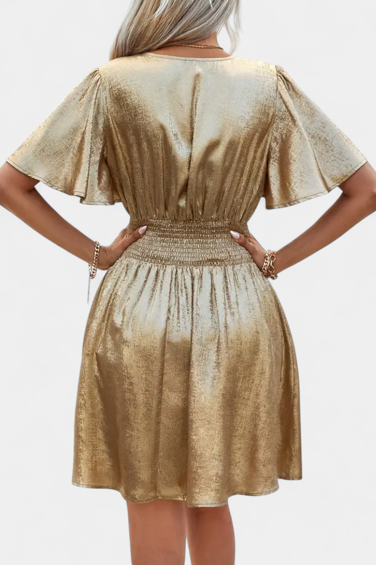 Robe Adalee pour Femme avec Décolleté en V et Taille Croisée