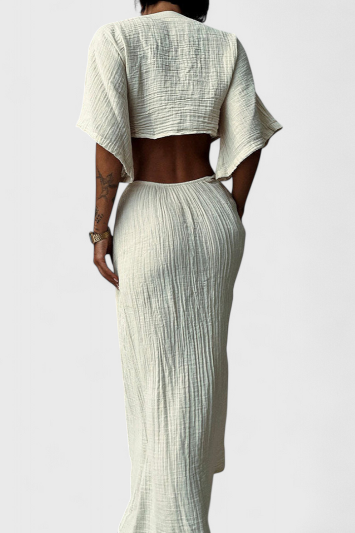 Robe Myra Fluide avec Nœud Frontal et Découpes