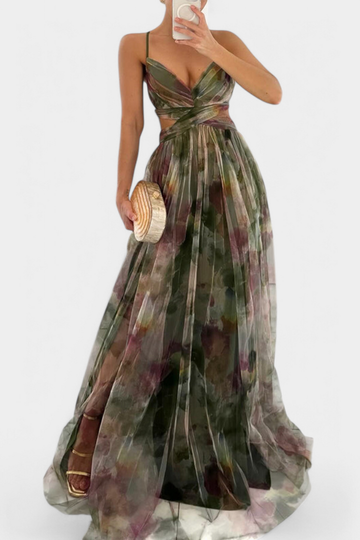 Robe Maxi Fleurie Ingrid avec Décolleté en V