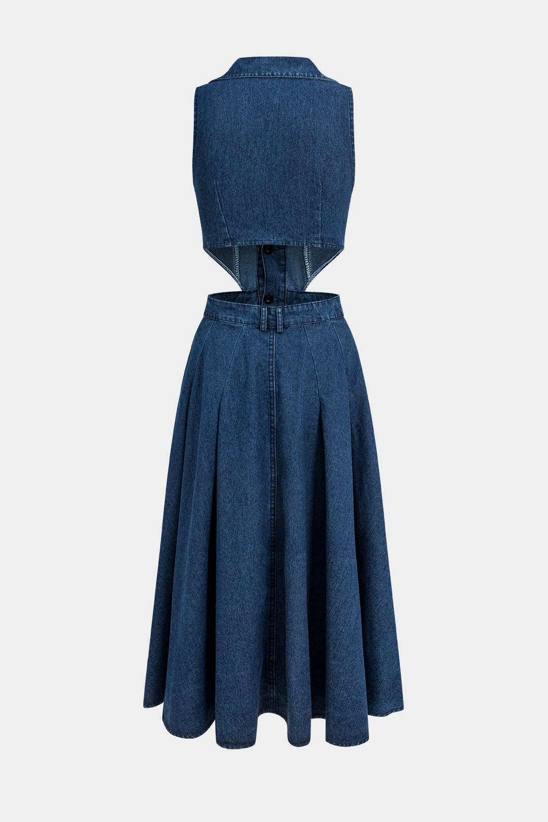 Alia Robe en Jean Sans Manches avec Coupe Moderne