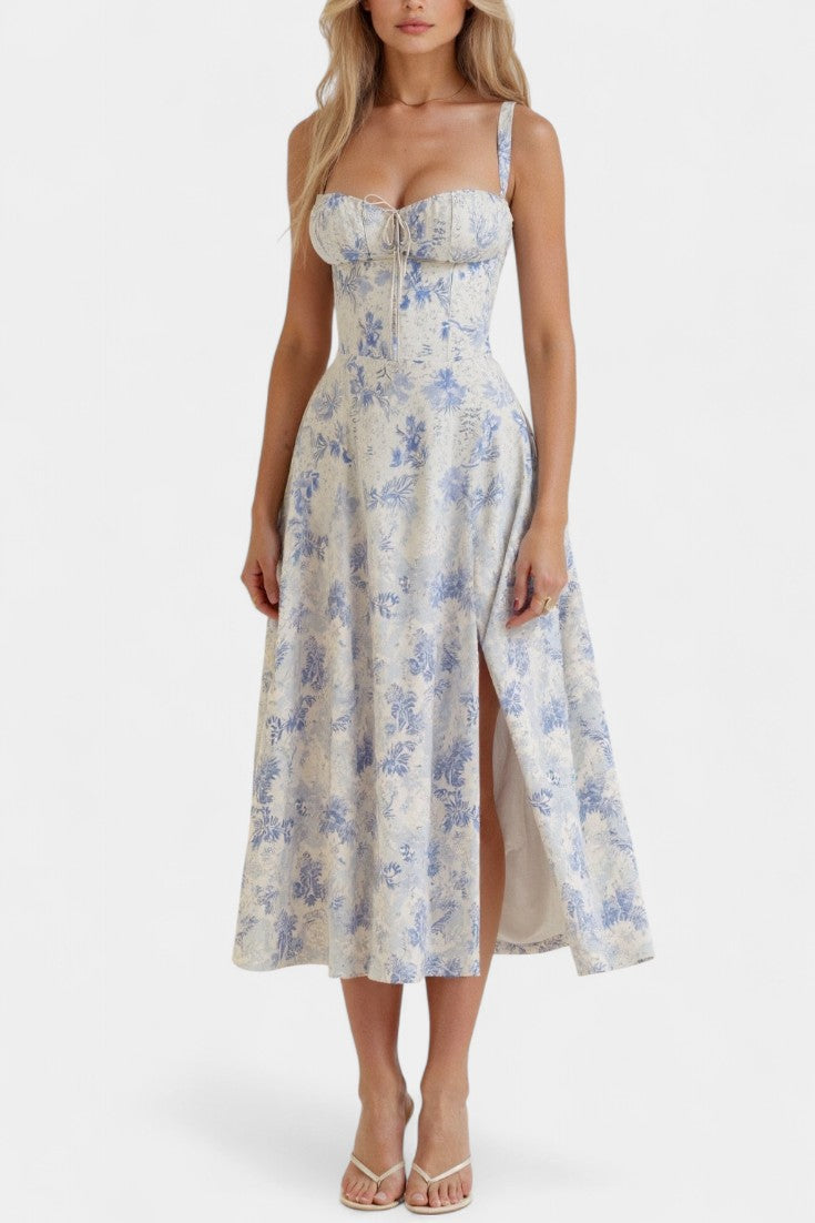 Flora Robe Midi A-Line avec Corset