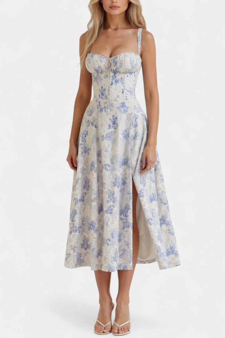 Flora Robe Midi A-Line avec Corset
