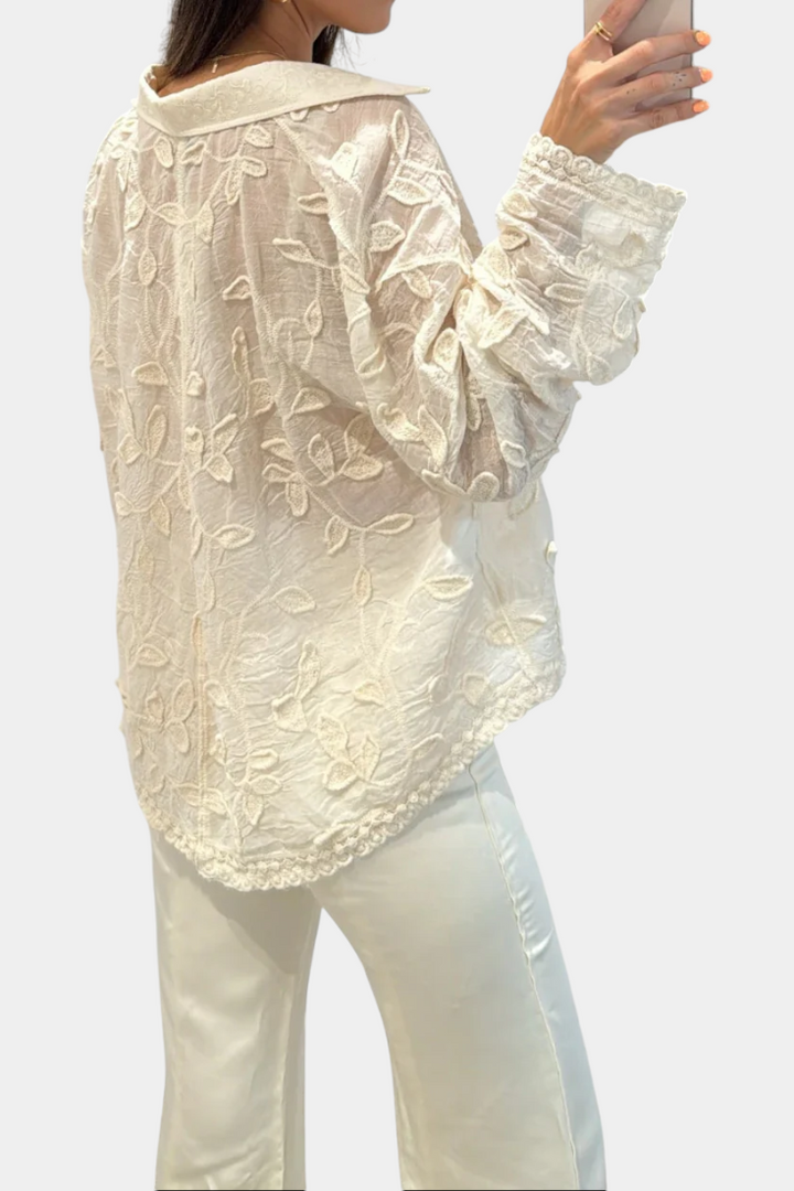 Chemise Prairie en Dentelle Brodée