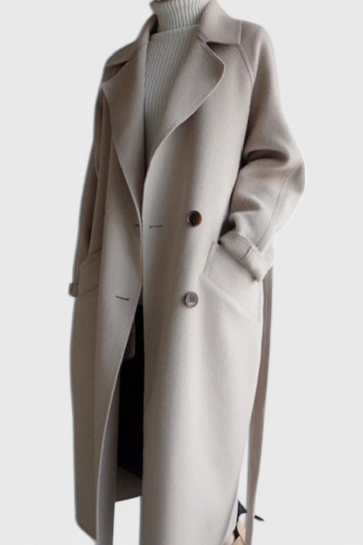 Manteau Long en Mélange de Laine Clara Timeless