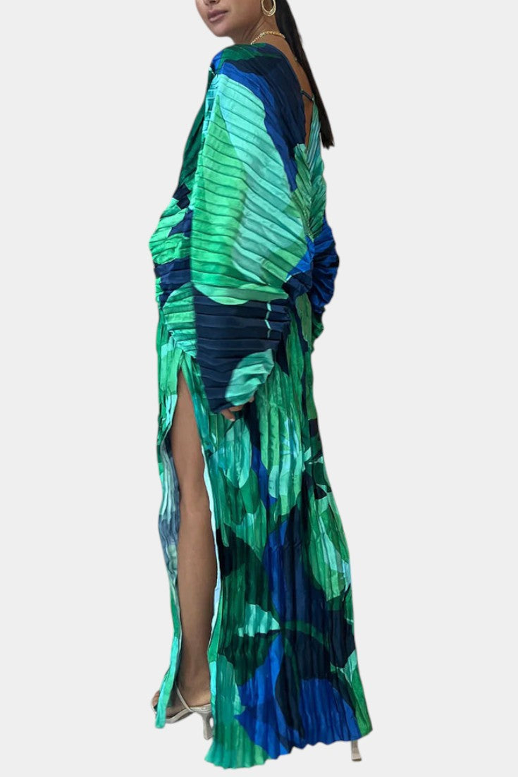 Robe Maxi Recca Découpée avec Plis