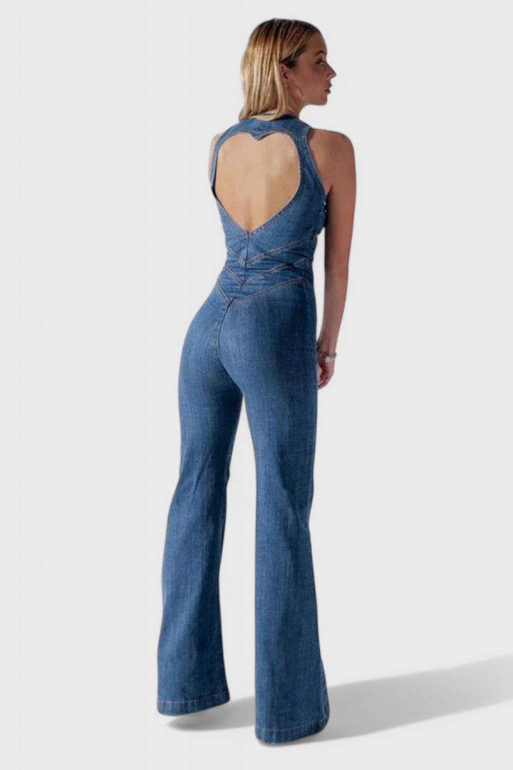 Maisie Mono en denim avec décolleté en forme de cœur