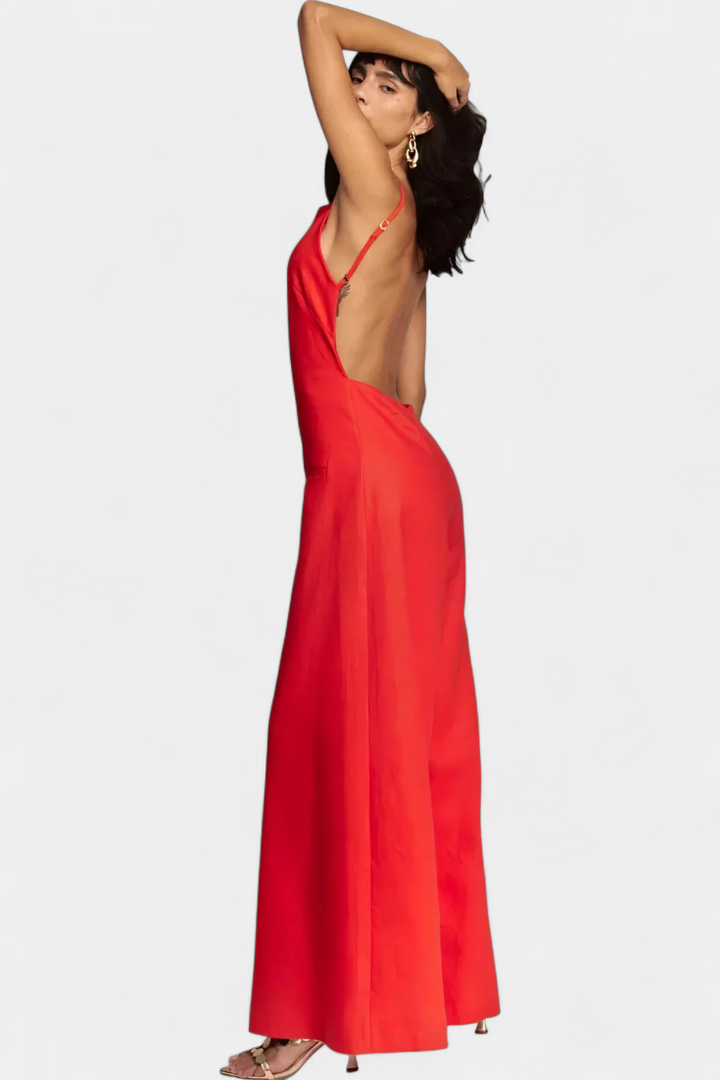 Belén Mono Halter à Jambes Larges avec Chute Rayonnante