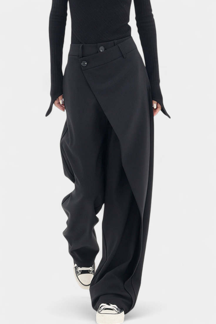 Pantalons Oaklyn Droits avec Drapé Moderne