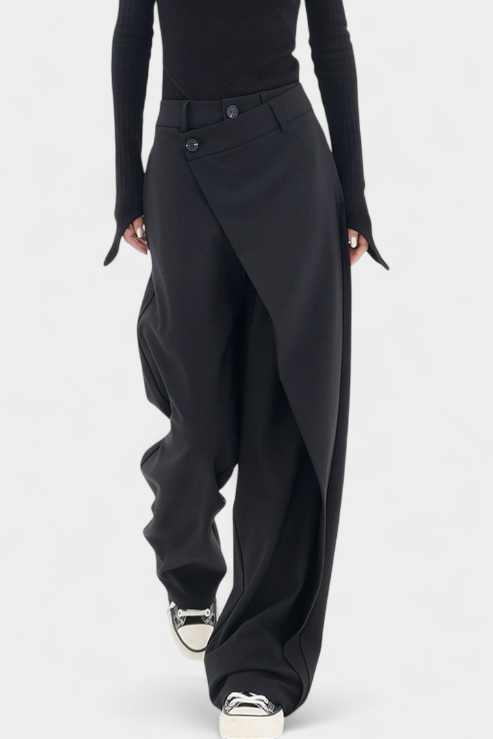 Pantalons Oaklyn Droits avec Drapé Moderne