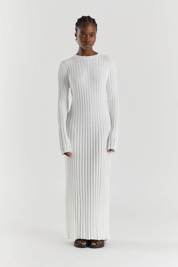 Darla Robe en Maille Côtelée avec Ceinture