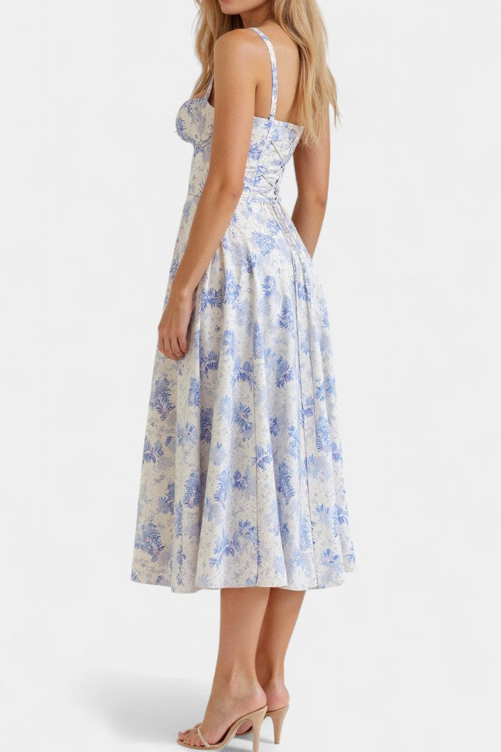 Flora Robe Midi A-Ligne avec Corset