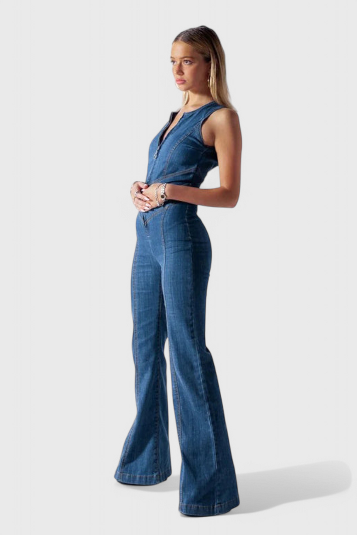 Maisie Mono en denim avec décolleté en forme de cœur