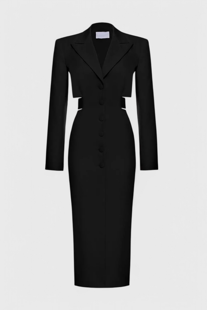Robe Blazer Midi Bernice avec Découpe et Dos Découvert