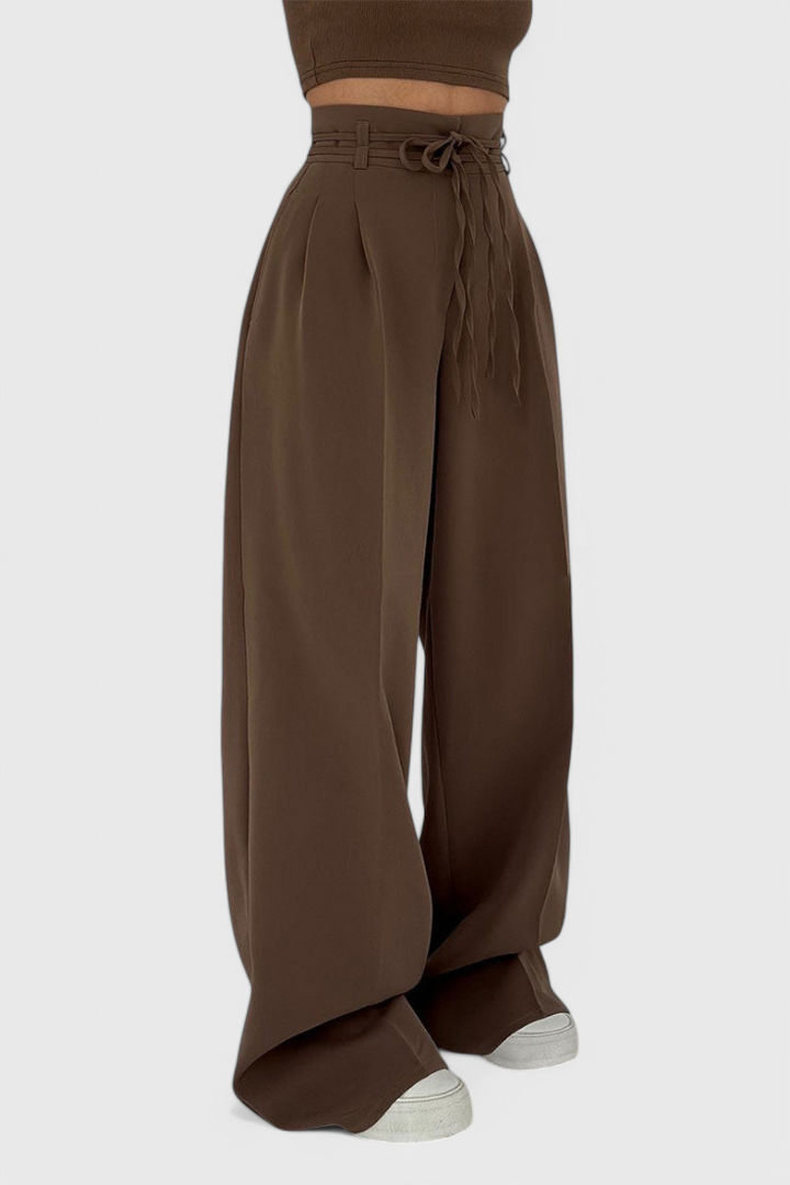 Sophie Pantalons à Jambes Larges avec Cordon