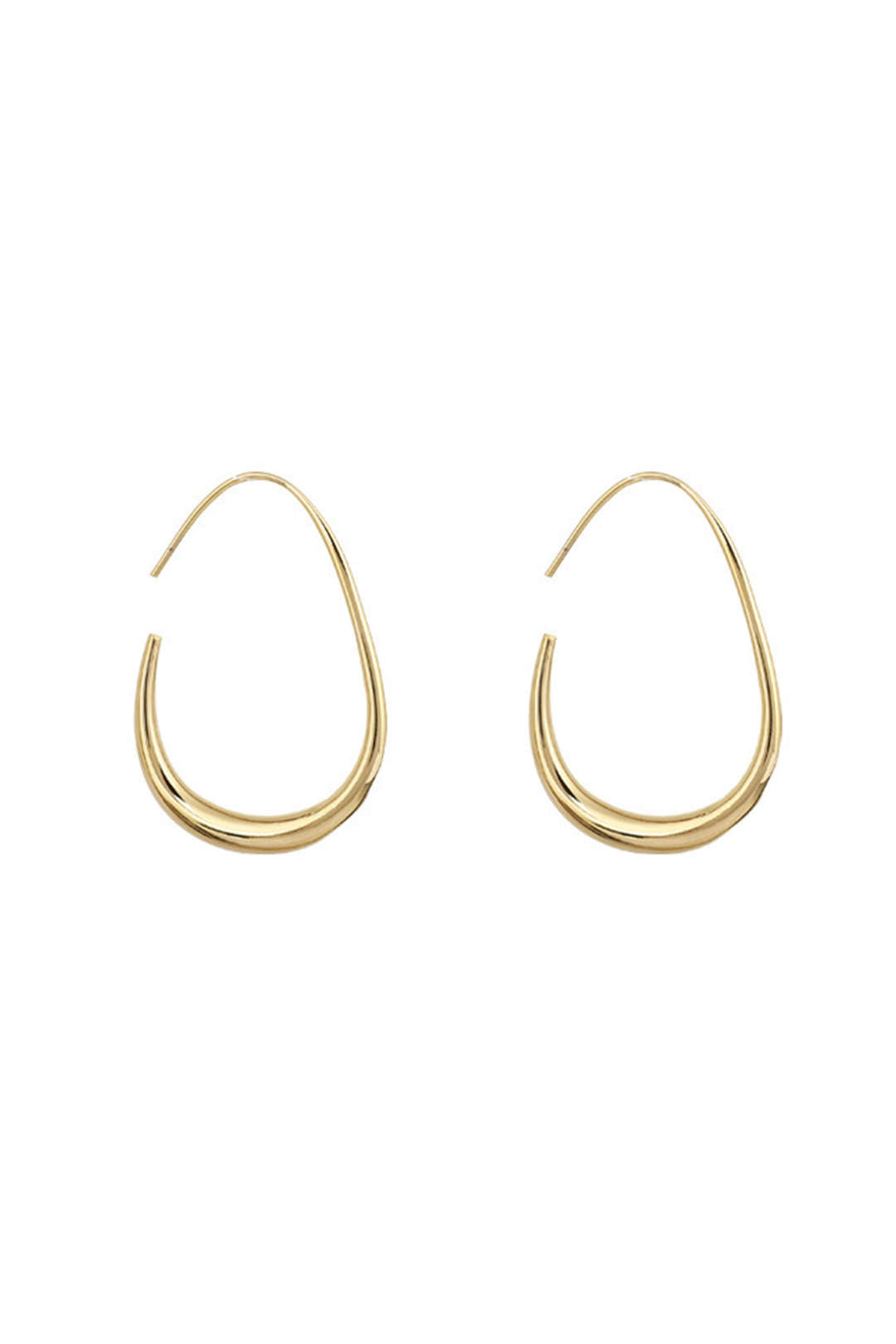 Boucles d'Oreilles Ovales en Métal