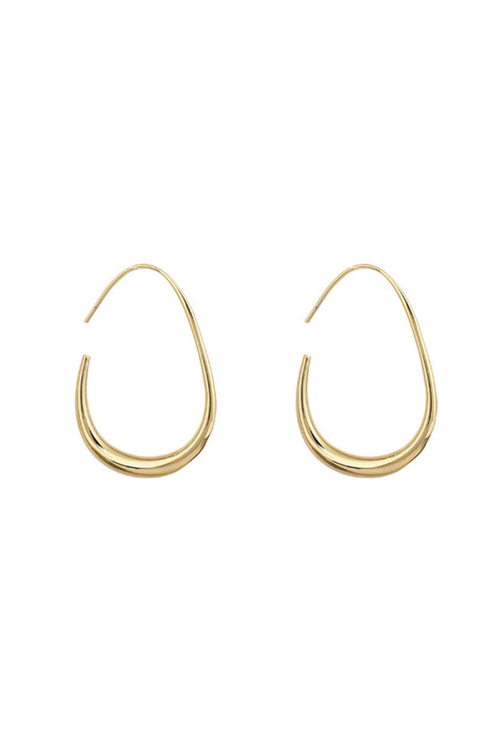 Boucles d'Oreilles Ovales en Métal