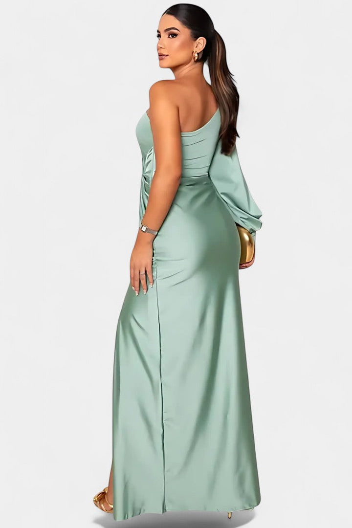 Robe Asymétrique Drapée Charlotte à Une Épaule