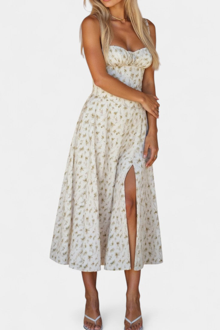 Flora Robe Midi A-Line avec Corset