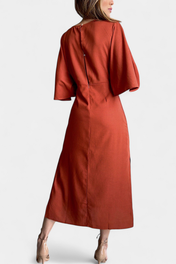 Ainhoa Robe Décontractée avec Nœud Frontal et Décolleté en V