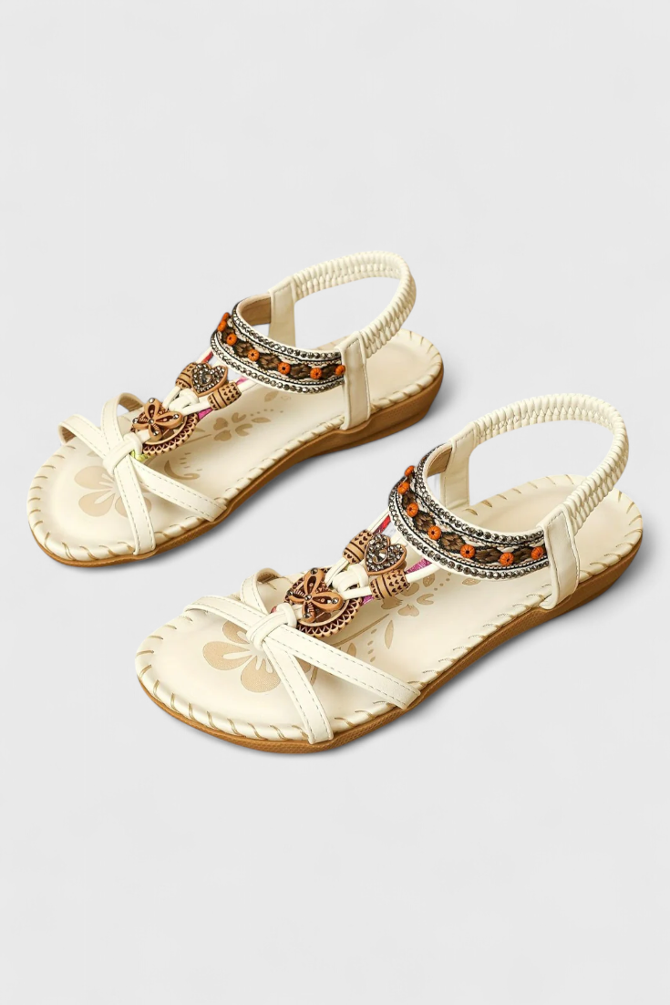 Sandales bohémiennes plates Lera