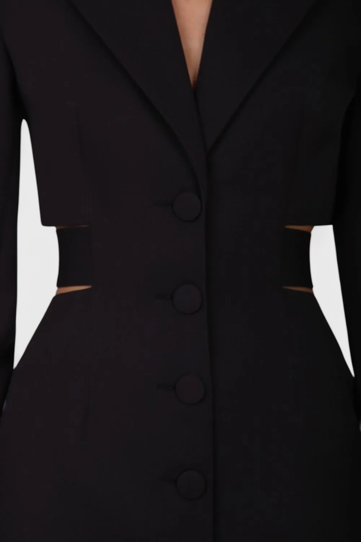 Robe Blazer Midi Bernice avec Découpe et Dos Découvert