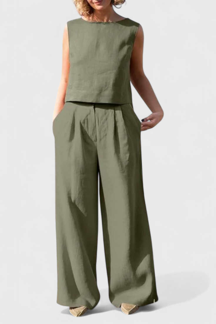Ensemble Vintage Sans Manches Yvanne d'Été