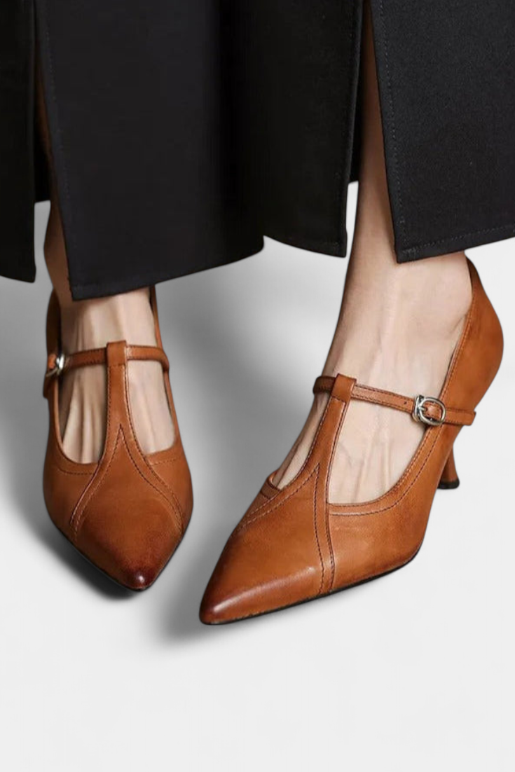 Zulema Talons T-Bar Élégants avec Fini Lisse