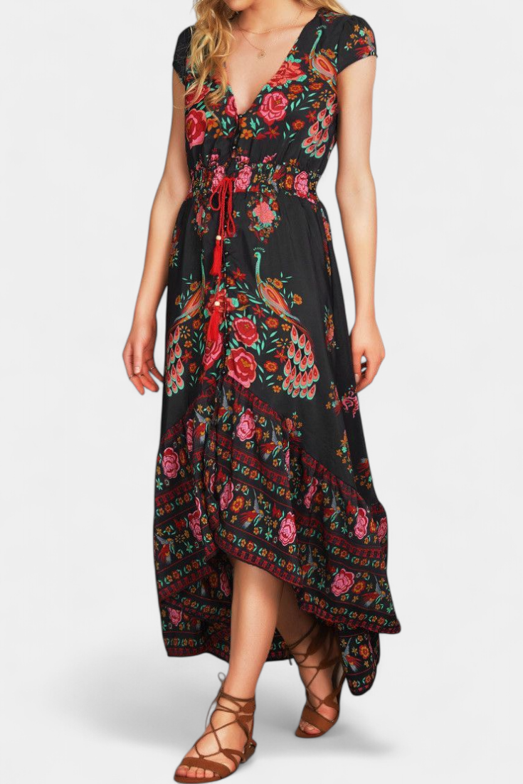 Robe Chiara Floral Boho Chic avec Ceinture Ajustable