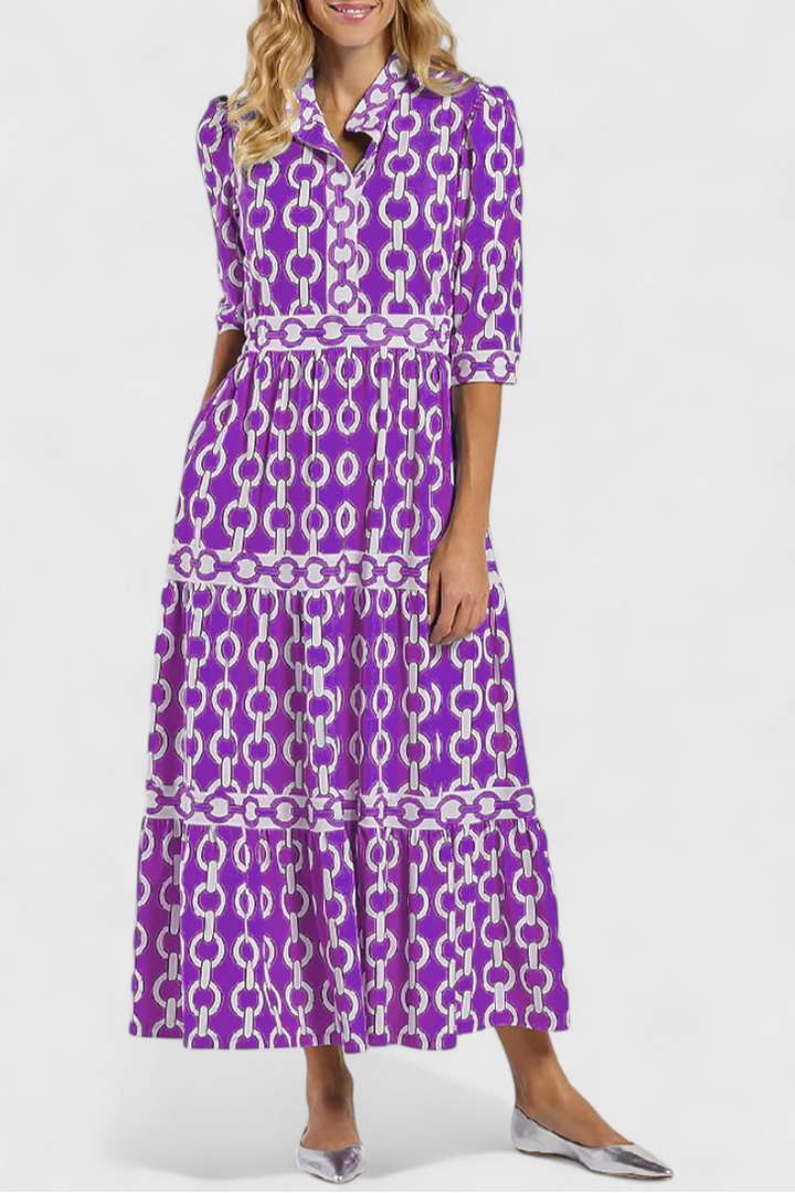 Robe Midi Casilda avec Imprimé de Chaînes