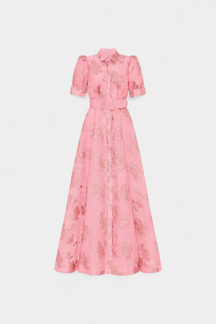 Robe Maxi Celestine avec Manches Bouffantes
