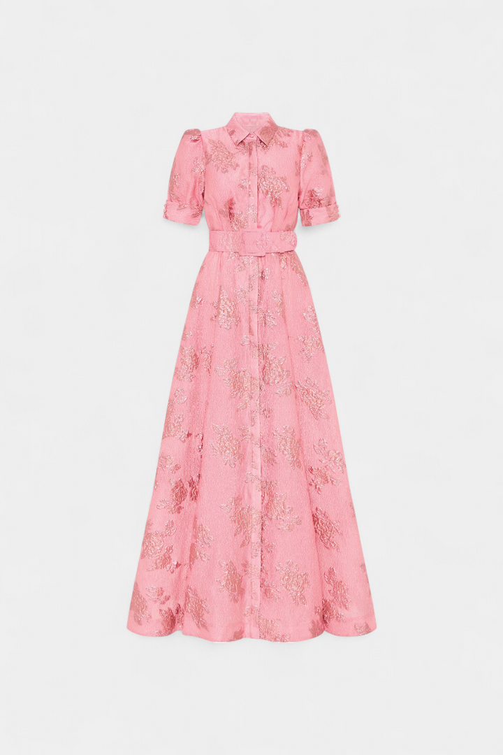 Robe Maxi Celestine avec Manches Bouffantes