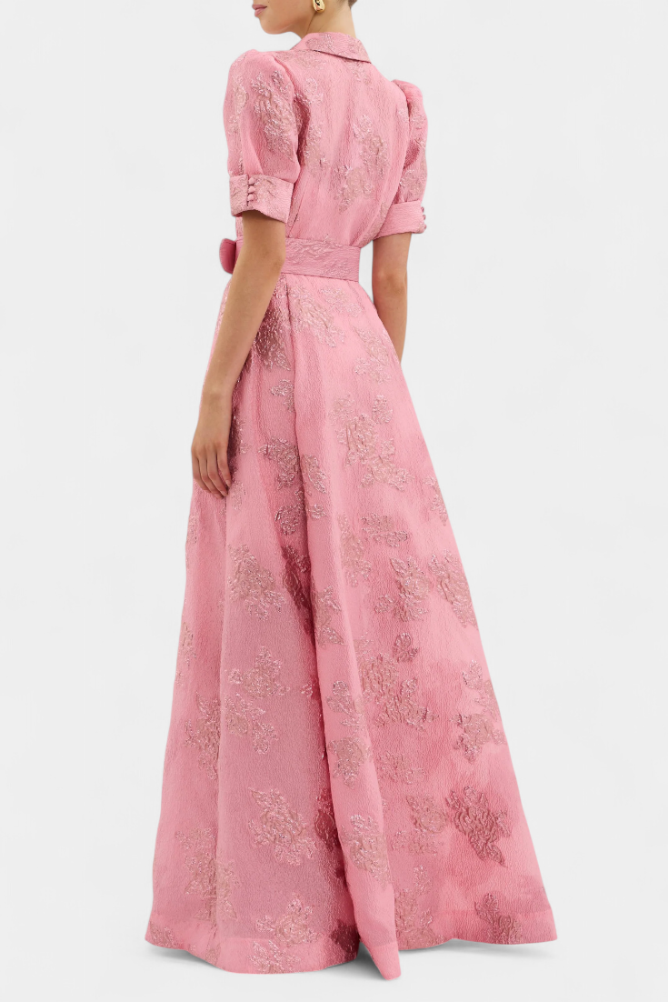 Robe Maxi Celestine avec Manches Bouffantes