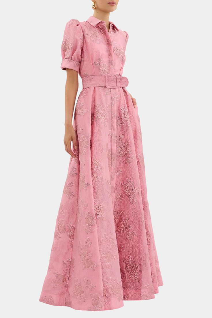 Robe Maxi Celestine avec Manches Bouffantes