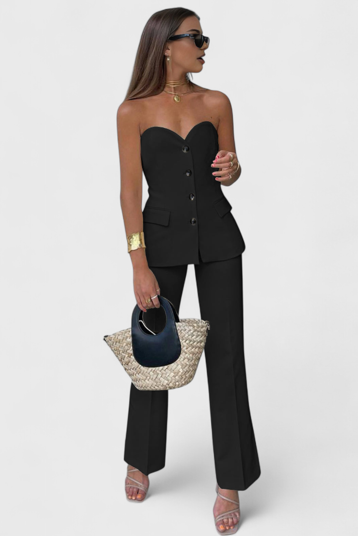 Ensemble Paesha Détendu sans Manches et Pantalon Large