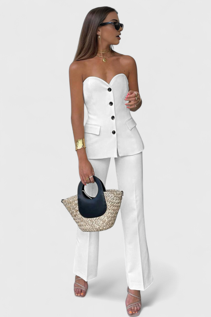 Ensemble Paesha Détendu sans Manches et Pantalon Large