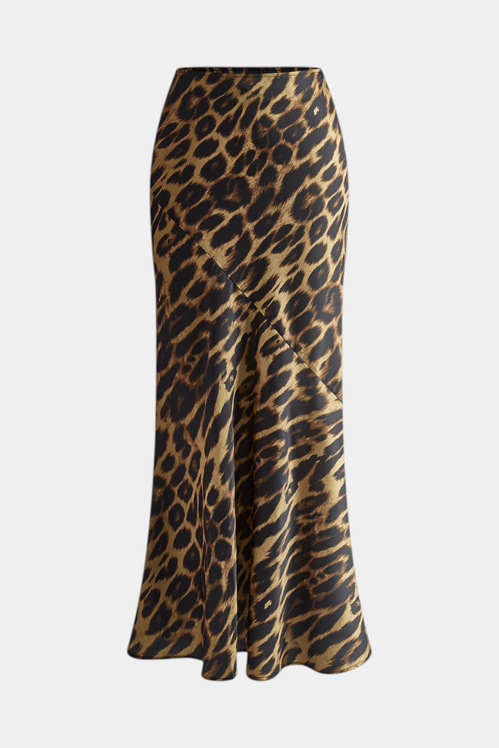 Jupe Maxi Slim Elena avec Imprimé Léopard
