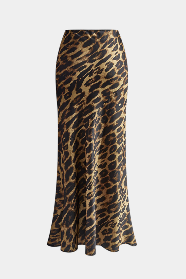 Jupe Maxi Slim Elena avec Imprimé Léopard