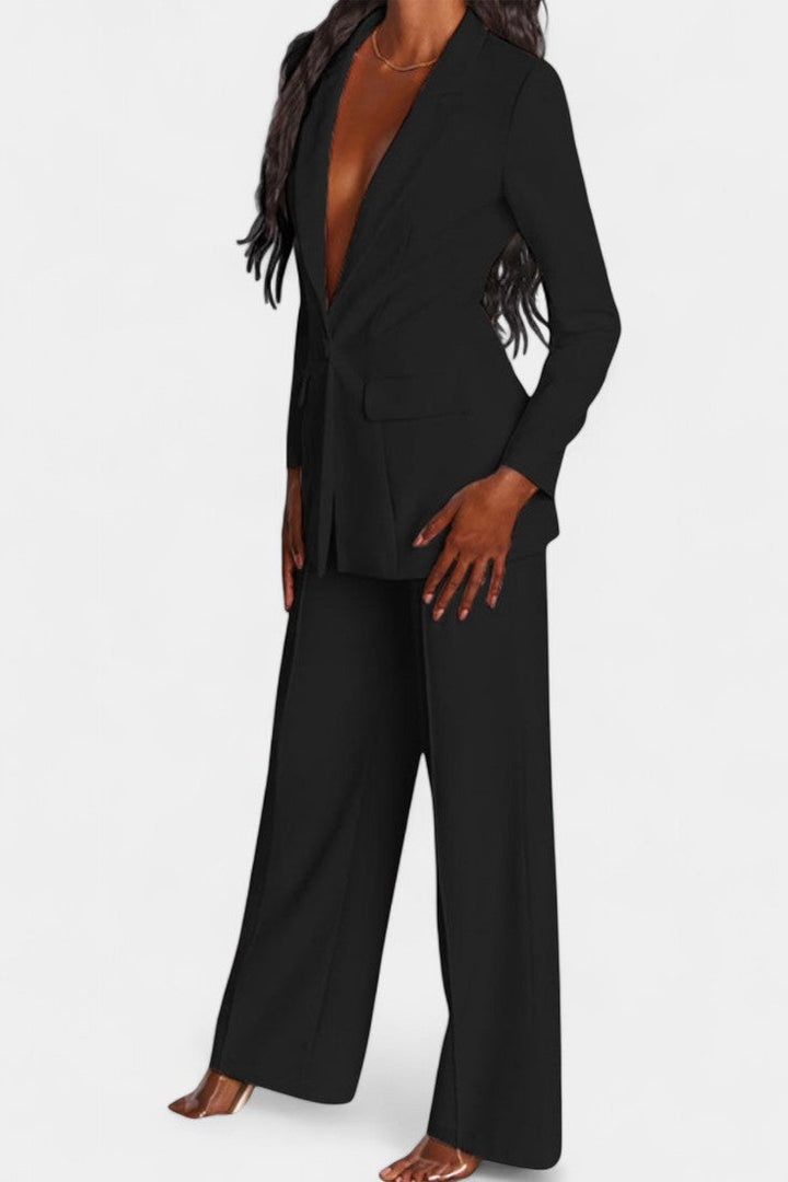 Marnie Ensemble Blazer Sur Mesure et Pantalons à Jambe Large