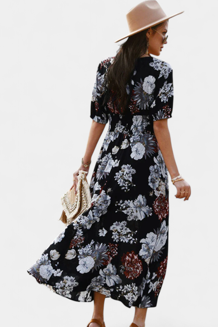 Robe d'Été Benoja avec Imprimé Floral et Silhouette Définie